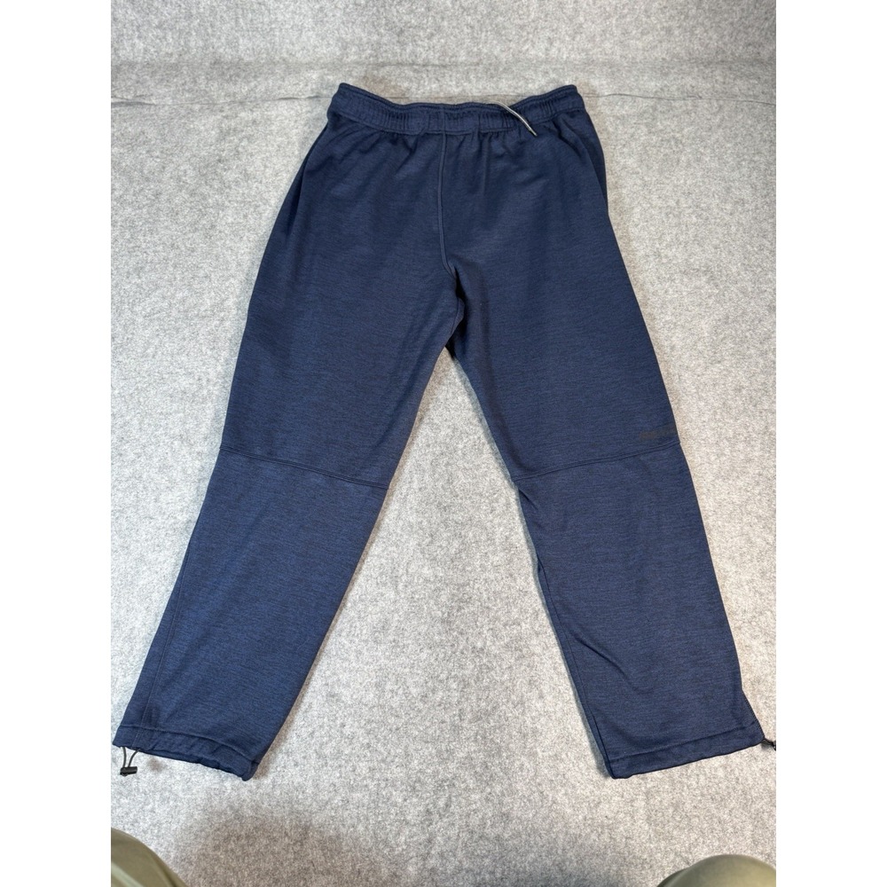 AND1 Mens XL Tech Fleece Sweatpants Navy Blue Joggers Zip Pocket Adjustable Hem - Picture 8 of 11
